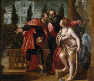 Suzanne et les vieillards - Susannah and the Elders - Veronese, Paolo (1528-1588) - c. 1580 - 油彩・キャンバス - 151x177 - Museo del Prado, Madrid 作： ヴェロネーゼ