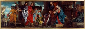 マギの崇拝 パオロ・カリャリ・ディット・パオロ・ヴェロネーゼ（1528-1588）の絵画 16世紀 日1,34x2,94 m リヨン、美術館 作： ヴェロネーゼ