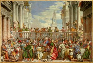 カナの婚礼（Le nozze di Cana）（水がワインに変わる奇跡）」 絵画：パオロ・カリアリ（Paolo Caliari）ディット・パオロ・ヴェロネーゼ（1528-1588 作： ヴェロネーゼ