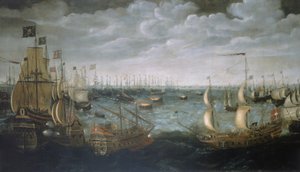 スペイン艦隊に対する戦艦の進水、1588年8月7日、1590年頃（油彩・カンヴァス） 作： アールト・アントニス