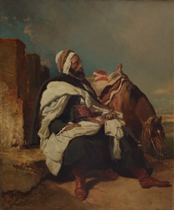 馬とアラブ人の着席、おそらくca。 1850-58。