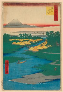 堀切運河の猫実 名所江戸百景 96号 (堀江猫実)