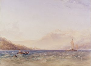 ファインダインヘッド、ディンダラ城、1850年（WC、紙のグラファイトにボディカラー）