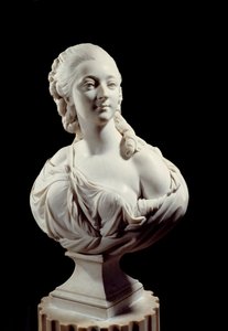 バリー伯爵夫人（またはマダム）、ジャンヌ・ベキュの胸像（1743-1793年）。オーギュスタン・パジュー（1730年～1809年）による彫刻