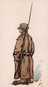 ロシア内戦、赤軍の若い兵士（カラーリトグラフ