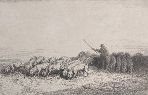 豚の群れ、1850年。