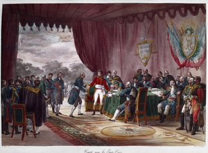 ジョセフ・ボナパルト（1768-1844）とアメリカの間で交わされた1800年9月30日のモルトフォンテーヌ条約の調印、アメリカへのルイジアナ州の売却 - Signature du Treat de Mortefontaine on 30-09-1800 フランス（代表：ジョセフ・ボ
