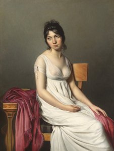 肖像画, の, a, 若い女性, 中に, 白