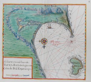 喜望峰の地図. テーブルベイ、南アフリカ。