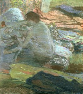 座る女性、足を乾かす、1893年