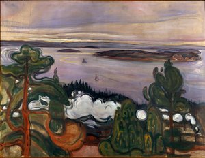 汽車の煙 エドヴァルド・ムンク（1863-1944）の絵画 1900年 日84,5x109 cm オスロ、市立アートコレクション・ムンク美術館 (Musee Munch)