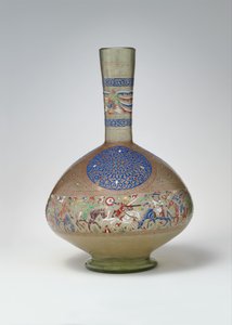 エナメルと金箔を施した瓶 1270～99年頃（ガラス