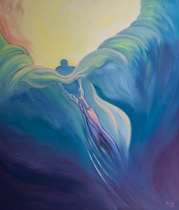 父なる神は、祈りの最も短いささやきと私たちの時代の最も短い瞬間を喜んで迎えます。組合の生活の中で、彼は私たちを熟考の中で高く持ち上げることができます、2001年（船上の油） 作： エリザベス・ワン