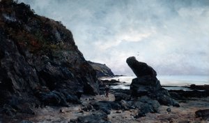 干潮時の岩によって、1878