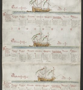 MS 22047 f.4r ガレアス ユニコーンとツバメを「アンソニー ロール」から追加
