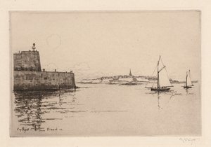 ディナールから見たサンマロディナールから見たサンマロ、1914年。 作： Eugene Bejot