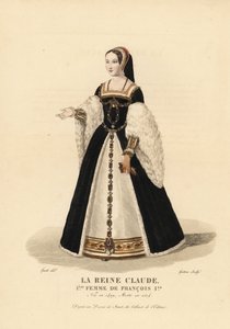 フランシス1世の最初の妻、クロード王妃 作： フランソワ・クルーエ