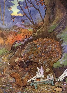 The Babes in the Wood」のイラスト（カラーリトグラフ
