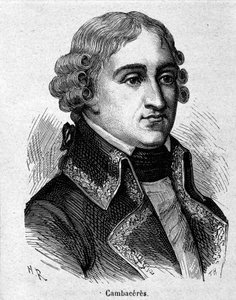 フランスの法学者・政治家であるパルマ公爵ジャン・ジャック・レジス・ド・カンバセレス（1753-1824）の肖像 - 彫刻 - アンリ・マルタン著『フランス史』所収