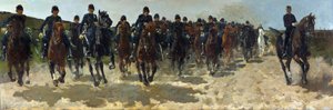 「騎兵」 (騎兵) 絵画 ジョージ・ヘンドリック・ブライトナー (1857-1923) - 1883-1888 - キャンバスに油彩 薄暗い 137x337 cm デン・ハーグ市立美術館 (デン・ハーグ) オランダ