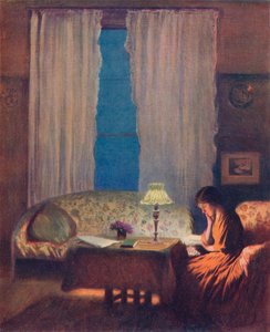 ランプライトミステリーによる読書：インテリア、1909年