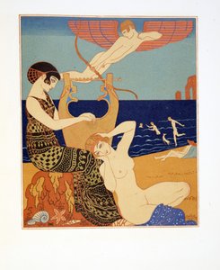 シンボリック リング、「Les Chansons de Bilitis」のイラスト、Pierre Louys 作、パブ。 1922年（ステンシルプリント）