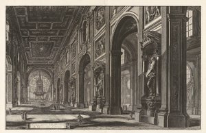 Vedute di Roma (ローマの眺め) からのサン ジョヴァンニ ラテラノ大聖堂の内部ビュー (サン ジョヴァンニ ラテラノ大聖堂の内部ビュー)