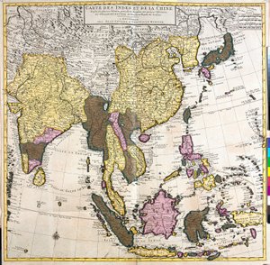 アジアの地図（銅版画