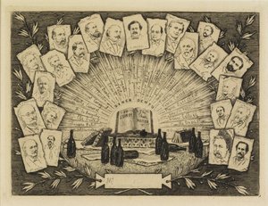22枚の肖像、1881年（エッチング、ドライポイント） 作： アンリ・チャールズ・ゲラード