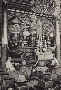 1920年代の日本。大森、池上寺（仏教）（モノクロ写真
