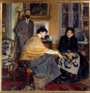 ルドヴィク・ハレヴィ夫人、息子である作家エリー・ハレヴィ（1870-1937）、フローレンス・ハレヴィ ジャック・エミール（Jacques-Emile）・ブランシュ（1861-1942）の絵画 20世紀 個人蔵