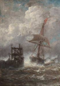 船のある海景、1870