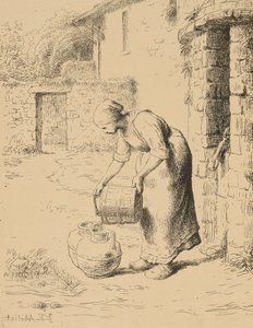 バケットを空にする女性、1862年（クリシェ・ヴェール）