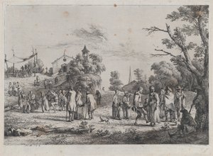 村の祭典、1773 年。 作： ジャン・ジャック・ド・ボワシュー