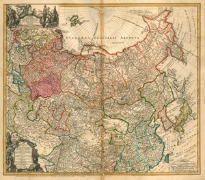 ロシアの地図から、ロシア帝国とタルタリー全体は、アジアと