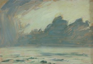 海景、19世紀後半から20世紀半ば（紙に油彩）