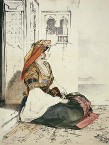 チャールズジョセフハルマンデル（1789〜1850年）によって彫刻された「スペインのスケッチ」のジブラルタルのユダヤ人女性、1836年に出版