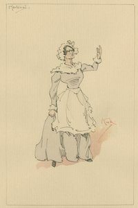 Hortense、c.1920s（紙にトイレとペンとインク）