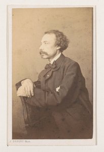 Portret van de schilder ウジェーヌ・フランソワ・ド・ブロック、半身像 アントワープ学校。 肖像画の伝記の名刺。 コレクション・デュポン（シリーズタイトル）