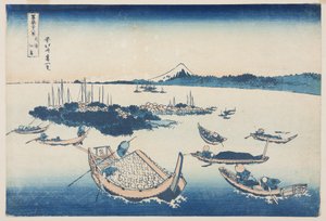 武蔵国の佃島（買う？ 佃島）（カラー木版画