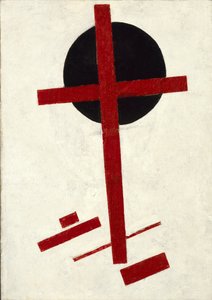 神秘的なシュプレマティズム（赤い楕円に黒い十字） par Malevich, Kasimir Severinovich (1878-1935)
