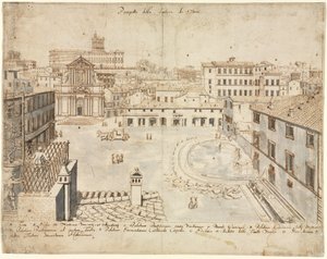 ローマの18のビュー：トレビの泉、1665。