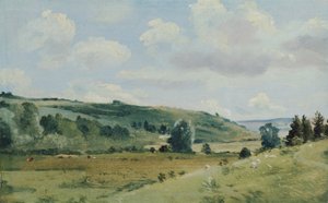 風景、c.1849-55（パネルに油彩）