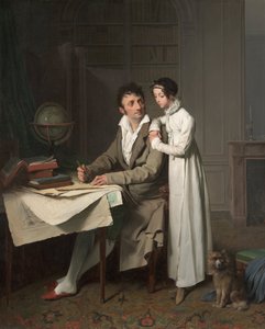 Monsieur Gaudryとその娘の地理レッスンポートレート 作： ルイレオポルドボイリー