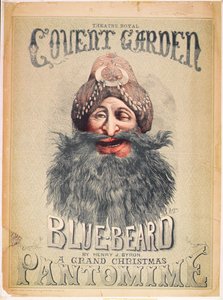 1860年頃、コベントガーデンのシアターロイヤルでヘンリーJ.バイロンが制作した「青ひげ」のクリスマスパントマイムのポスター