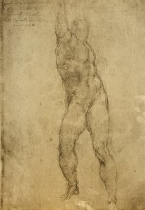 ミケランジェロが描いたヌード研究。ギャラリーデルアカデミア、ヴェネツィア