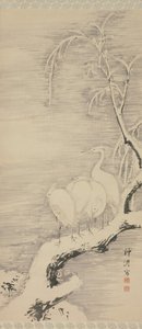 雪の中のサギ、ca。 1840。
