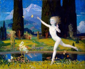 子供の庭、1922年頃（キャンバスに油彩）