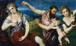 火星、ヴィーナス、フローラとキューピッドの寓意 1560年頃 油彩・カンヴァス