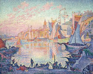 「サントロペ」 ポール・シニャック (1863-1935) 画 1901-1902 国立西洋美術館、東京